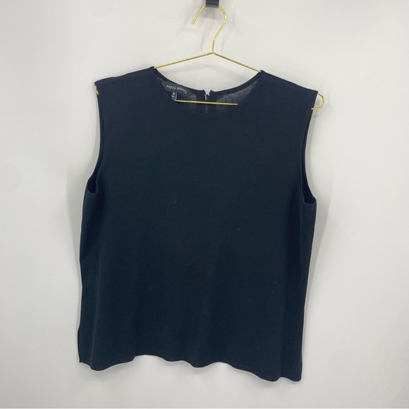 Ming Wang Black Knit Sleeveless Shell Tank Top Sz XL back zip - Picture 1 of 6